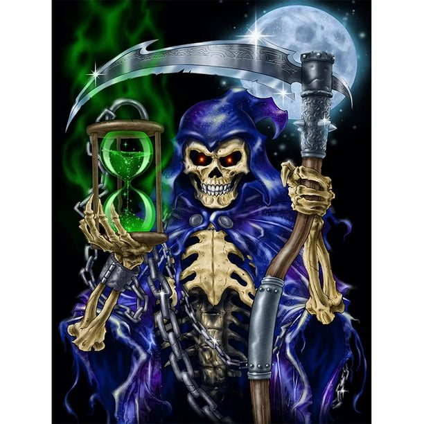 Halloween Guadaña Esqueleto Fantasma Diamante Pintura Kits Pared Arte (A5528)