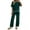 Green, variant on Short-Sleeved Knitted Trousers Suit Brown XL