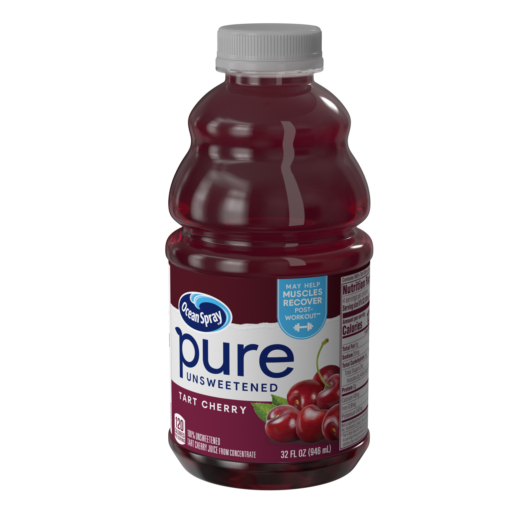 Ocean Spray® Pure Unsweetened Tart Cherry, 100% Tart Cherry Juice, 32 fl oz Bottle - image 5 of 6