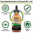 thumbnail image 3 of USDA Organic Vitamin D3 + K2 (MK-7) Sublingual Liquid Drops with MCT Oil | Peppermint Flavor | Helps Support Strong Bones and Healthy Heart, Boost Immune System, 3 of 7