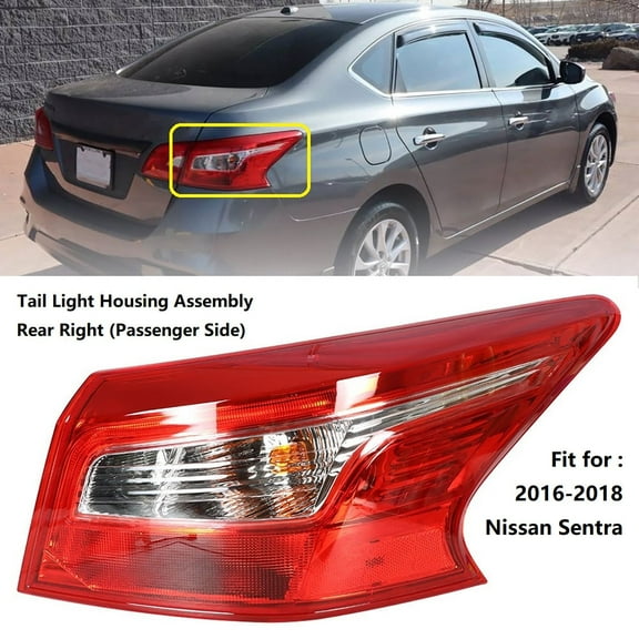 Labwork Tail Light Lamp Housing Assembly NI2805108 Fit for 2016 2017 2018 Nissan Sentra, Rear Right (Passenger Side)
