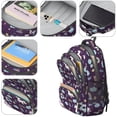 thumbnail image 4 of Unicorn and Rainbow Purple Pattern Backpack for School, Cute School Bag with Adjustable Shoulder Straps and Padded Back, 16.9"x12.6"x5.9", 4 of 5