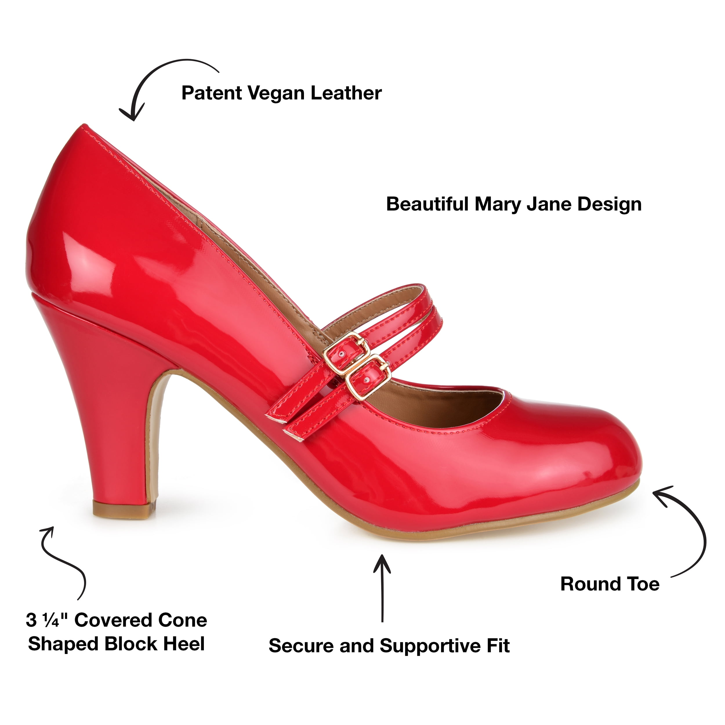 Journee Womens Wendy-09-1 Round Toe High Block Heel Pumps