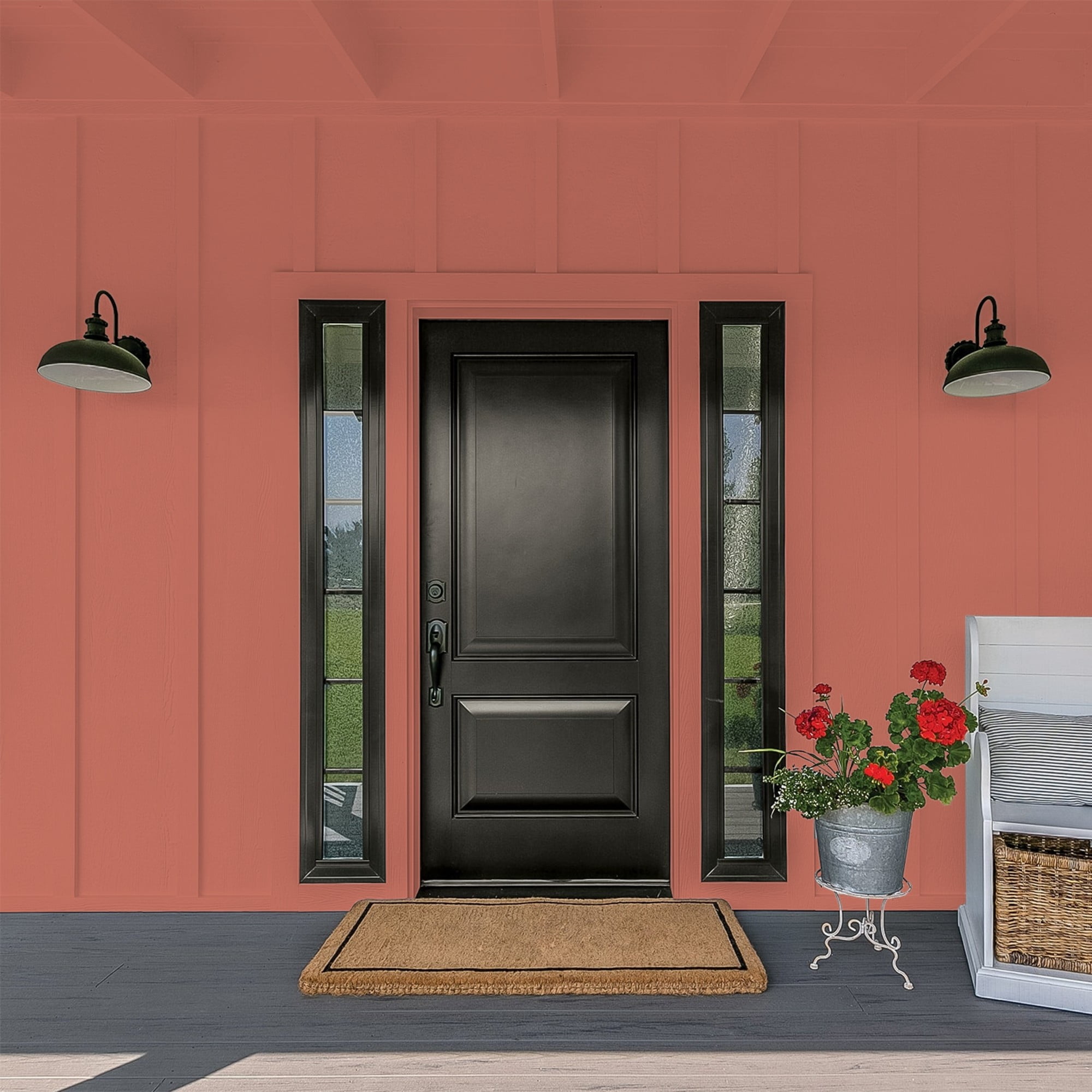 Glidden HEP Cinnabar / Red Flat Exterior Paint with Primer, 1 Gallon