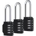 thumbnail image 1 of Combination Padlock, [2.6 inch Long Shackle] [3 Pack] Diyife 4 Digit Locker Lock Weatherproof Lock, 1 of 7