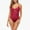 Wine, variant on hoksml Womens Swimsuit,Women's Sexy Solid Color Fashion V-neck Belly Covering Slimming One-piece Swimsuit