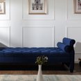 thumbnail image 3 of Eliza Roll Arm Sofa Bed with Bolster Pillows, Navy Blue, 3 of 10