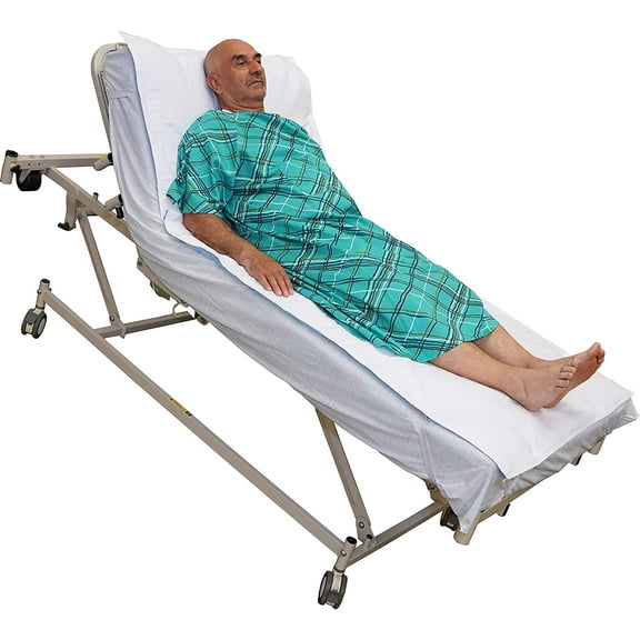 Heavy Weight Soaker 100% Cotton 36 x 80 Waterproof Reusable Incontinence Underpad with Elastic Straps / Washable Incontinence Bed Pads - Fits Hospital Bed Mattress - 9oz Soaker