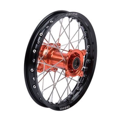 Impact Complete Wheel - Rear 14 x 1.60 Black Rim/Silver Spoke/Orange Hub for Husqvarna TC 85 2014-2018