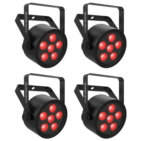 (4) Chauvet DJ SlimPAR Q6 ILS RGBA D-Fi USB DMX Par Can Party/Stage Wash Lights