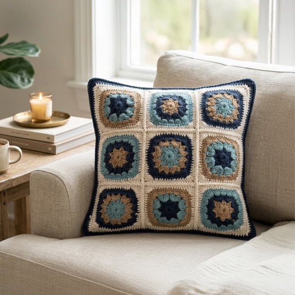 Loomie Grid Hand Crafted Decorative Cushion Cover