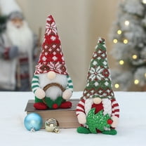 2PCS Christmas Gnome Plush Decorations, Red Handmade Scandinavian Tomte - Christmas Home Tabletop Elf Gnomes Decor Ornaments