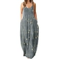 thumbnail image 1 of Maxi Robes d'Été Bretelles Spaghetti Robe Grande Taille Décontractée Plage Boho Robe de Soleil avec Poches, 1 of 5