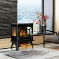 thumbnail image 2 of Giantex Electric Fireplace Stove, Freestanding Fireplace Heater w/Realistic Flame Effect & Adjustable Thermostat, Compact Stove Heater w/Overheating Safety Protection, CSA Certified, 2 of 10