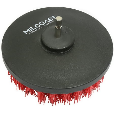 Duty Cutting Attachments (Milcoast 5-inch Round Full Bristle Heavy Duty Drill Brush - Multi-Purpose Power Scrubbing Attachment for Power Drills - For Brick, Stone, Concrete, and Other Rough Textured Surfaces (Heavy)