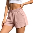 thumbnail image 2 of Sheghy Women's Shorts 100%Cotton Women Solid High Waist Slimming Loose Casual Summer Shorts Pink XL, 2 of 7