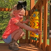 Gorilla Playsets Mountaineer Treehouse Wooden Swing Set with Tube Slide, Rope Ladder, and Sandbox
