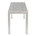 thumbnail image 4 of Modern Outdoor Bench, Silver Brushed Aluminum, 4 of 5