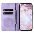 thumbnail image 4 of SaniMore for Motorola Moto G Power 5G 2024 Case, PU Leather Embosed Mandala Flower Wallet Protective Phone Cover Card Slots Pocket Purse Women Men Kickstand Vintage Shockproof Anti-fall Shell, Purple, 4 of 10