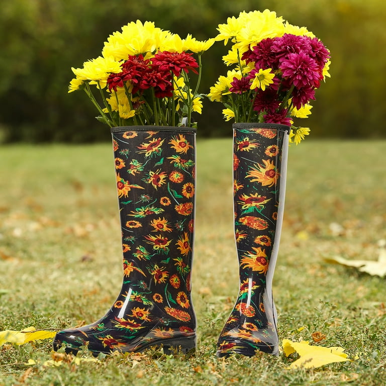 HISEA Women s Rain Boots Waterproof Garden Boots Ladies Knee High Wellies Comfort Anti slip Outsole