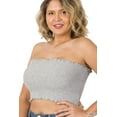 thumbnail image 2 of TheLovely Women & Plus Strapless Ruched Smocked Tube Bandeau Bra Top, 2 of 5