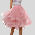 thumbnail image 2 of Fsqjgq Tulle Skirts for Women A Line Elastic Waist Tiered Layered Puffy Midi Long Party Tutu Skirt Puffy Petticoat Carnival Mesh Dance Skirts, 2 of 5