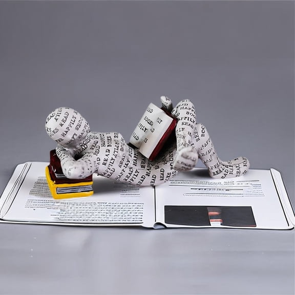 Reading Women Figurine Decor Thinker Statue Modern Abstract Art Sculpture Resin Collectible Reading Figurines for Living Room