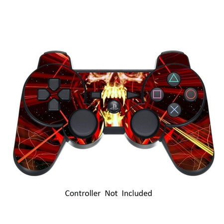 Ps3 Dualshock 3 Skin Stickers for Playstation 3 Controller - Vinyl Leather Texture Sticker for DualShock 3 Wireless Game Sixaxis Controllers - Protectors Controller Decal - Skull Dark Red ()