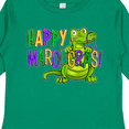thumbnail image 4 of Inktastic Happy Mardi Gras Cute Alligator with Beads Boys or Girls Long Sleeve Toddler T-Shirt, 4 of 5