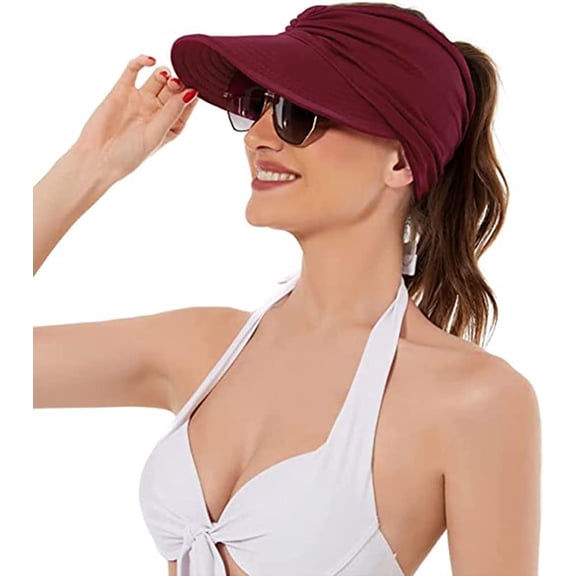 CoCopeaunts Women Sun Visor Hat Large Brim Sun Hat for Women Sun UV Protection Summer Hat Beach Hat