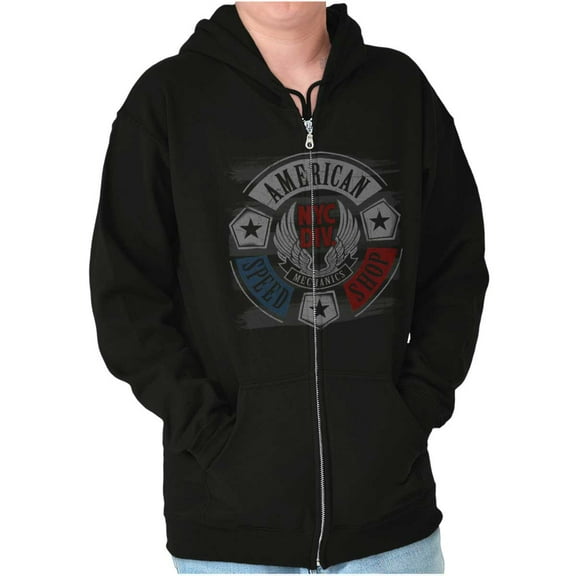 Patriotic Vintage American Mechanic Zip Up Hoodie Men's Women's Brisco Brands X
