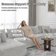 thumbnail image 3 of 130" Boneless Sectional Couch, Gray U-Shaped Corduroy Couch with Chaise Lounge, 4-Seat Living Room Sofa with Pillow Back and Square Arms, 3 of 9