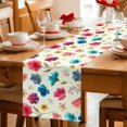 thumbnail image 5 of Colorful Flowers Table Runner 70 Inches, Spring Watercolor Floral Plant Beige Bed Runner Dresser Scarves Tabletop for Indoor Outdoor Parties/Ceremony/Banquet, 13" x 70", 5 of 9