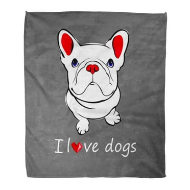 SIDONKU 50x60 inch Super Soft Throw Blanket Brown French Dog Breed Cute Pet Bulldog Gray Adorable Adult Black Boxer Home Decorative Flannel Velvet Plush Blanket