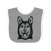 Inktastic Siberian Husky Sketch Portrait Boys or Girls Baby Bib