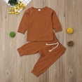 thumbnail image 5 of Douhoow Autumn Baby Girls Boys Sleepwear Infant Solid Pullover Tops+Pants 0-24M, 5 of 9