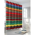 thumbnail image 3 of Boho Shower Curtain, Bohemian Colorful Stripes Retro Abstract Rainbow Waterproof Shower Curtain Set with 12 Hooks Lightweight Washable Fabric Shower Curtains for Bathroom 36x72 Inches, 3 of 6