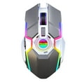 thumbnail image 4 of Ratón para juegos T30 de 2,4 G con carga inalámbrica, mecánico, retroiluminación colorida, color gris hierro, 4 of 12