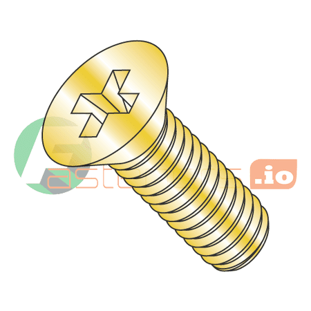 

6-32 x 3/8 Machine Screws / Phillips / Flat Head / Steel / Zinc Yellow (Quantity: 10 000 pcs)