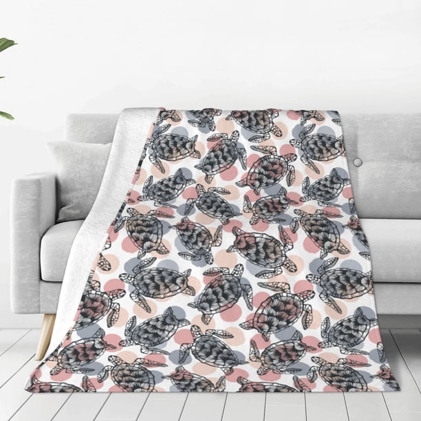Balery Turtle Manta de Felpa Suave y Acogedora – Cobija de Franela Aterciopelada para Cama, Lavable y Cálida para Sofá, Mascotas, Transpirable-50"x40"