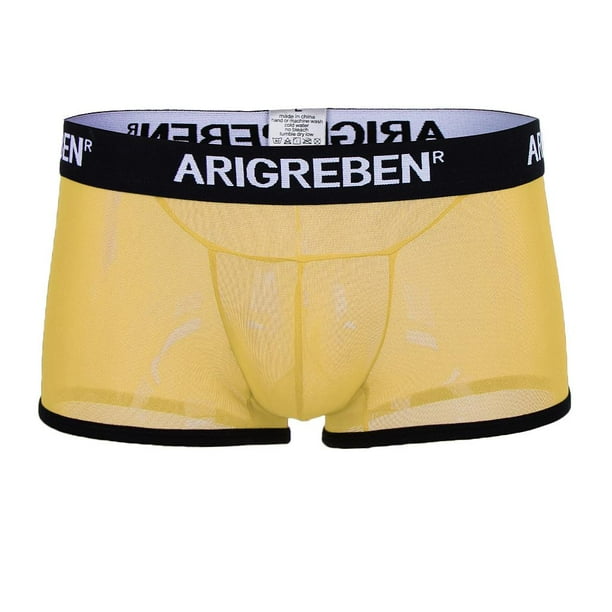 Hombres Ropa interior de malla Calzoncillos Braguitas Ropa de dormir suave de Amarillo L Colco Ropa interior de los informes para hombre Bodega Aurrera en linea