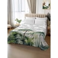thumbnail image 2 of Summer Tropical Leaves Flat Sheet Only Twin Size, Soft Breathable Bed Top Sheets for Mattress, Green Botanical Palm Trees Luxury Bedding Flat Sheets for Home Hotel Bedroom Bed Protection, 2 of 9