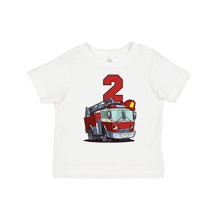

Inktastic 2nd Birthday Fire Truck Gift Toddler Boy or Toddler Girl T-Shirt