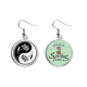 thumbnail image 1 of El budismo Yin Yang Negro Flor Blanca Colgante decorativo temporada pendientes de primavera joyas Unbranded M, 1 of 3
