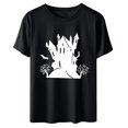 thumbnail image 1 of Moda para adultos, manga corta, cuello redondo, estampado, blusa informal, camiseta, tops, camisa Pompotops hfajkhk141150, 1 of 6