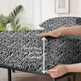 thumbnail image 4 of 500 Thread Count Egyptian Cotton Bed Sheets, 4-PCs Bed Sheet Set Full Size Fit Upto (19" Inch to 24" Inch) Deep Pocket Zebra Print, 4 of 4