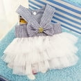 thumbnail image 4 of FAMTKT Bubble Skirt Stripe Lace Dress Dog Dress Princess Dresses for Dog, Dog Birthday Party Supplies, Pet Clothes, 4 of 4