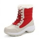 thumbnail image 2 of Botas de nieve de caña alta con forro polar de invierno para mujer, botas de nieve de tubo medio con cordones y suela ligera de EVA, zapatos de algodón Tide para mujer, 2 of 4