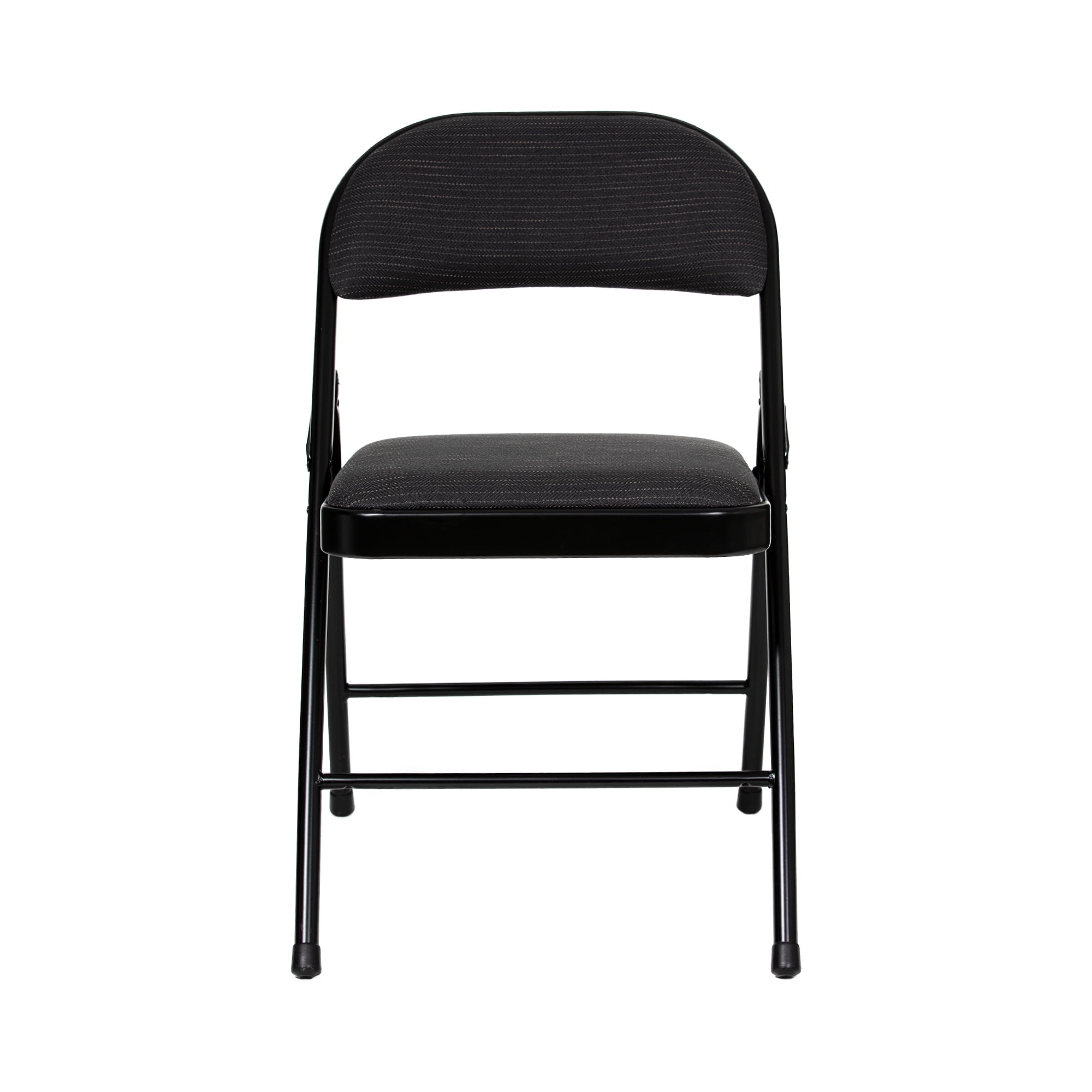 Hampden Furnishings Bernadine Collection Basics Fabric Folding Chair, Black, Pack of 4