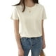 thumbnail image 4 of Camiseta de mujer Verano Cuello redondo Manga corta Color sólido Top informal, Albaricoque, L Noticed AP001478-18B, 4 of 7
